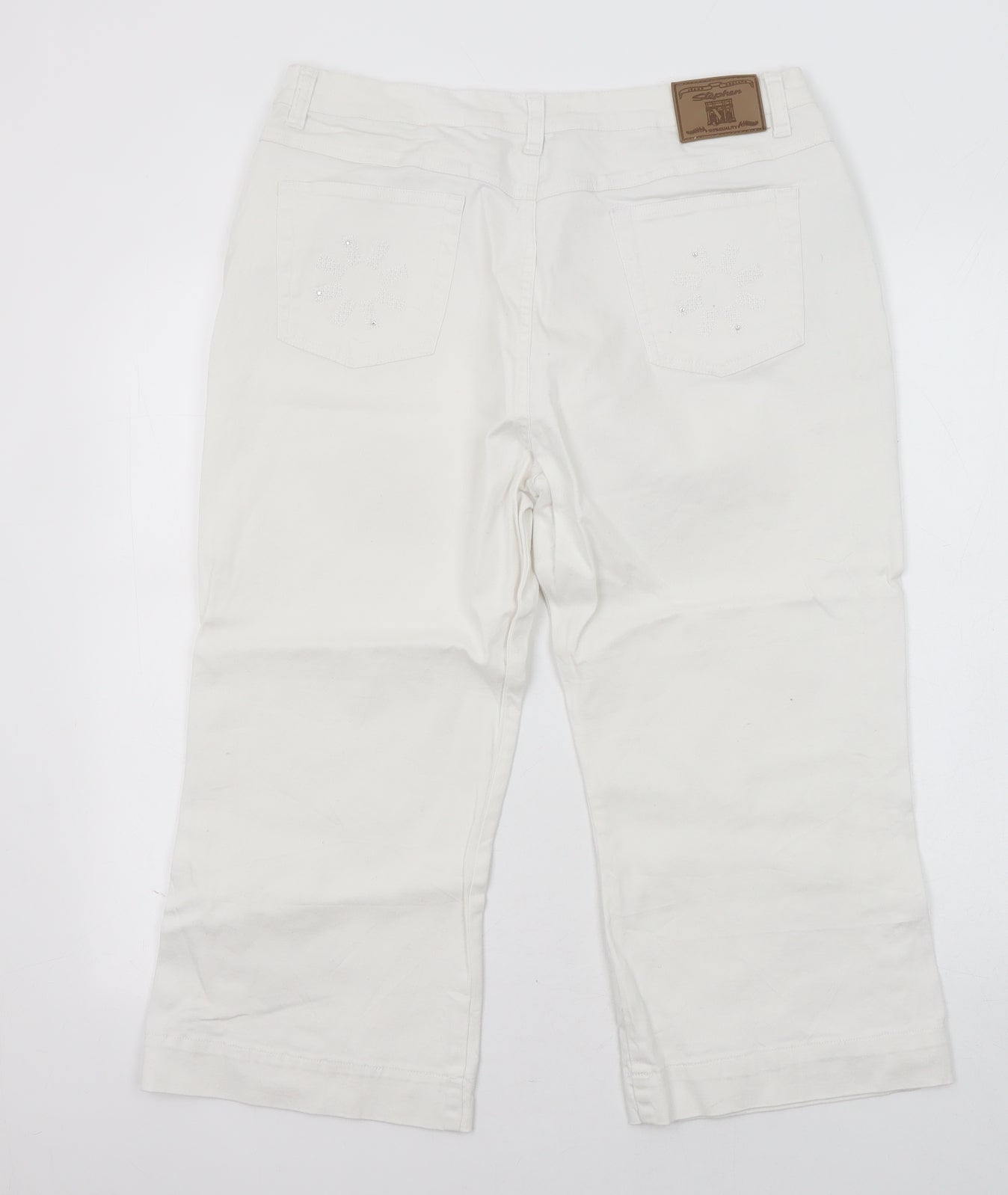 Stephen Womens White Cotton Cropped Jeans Size 30 in Regular Zip