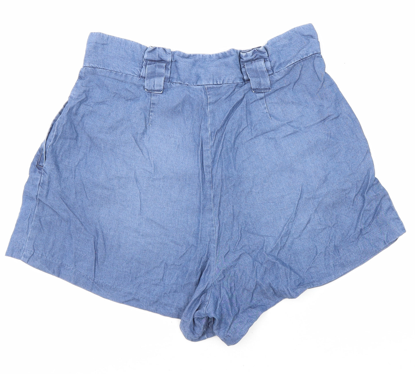 New Look Womens Blue Lyocell Culotte Shorts Size 12 Regular Zip