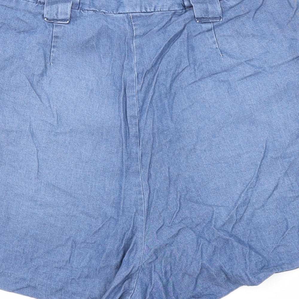 New Look Womens Blue Lyocell Culotte Shorts Size 12 Regular Zip