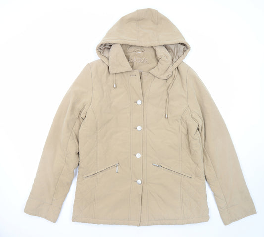 Klassik Womens Beige Jacket Coat Size 14 Zip