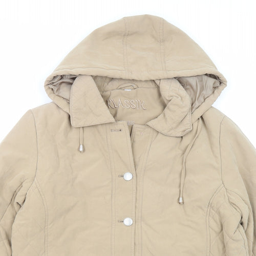 Klassik Womens Beige Jacket Coat Size 14 Zip