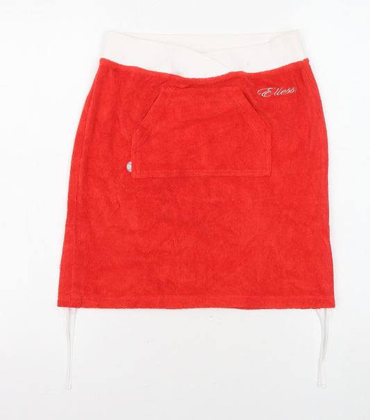 ellesse Womens Red Cotton A-Line Skirt Size 8