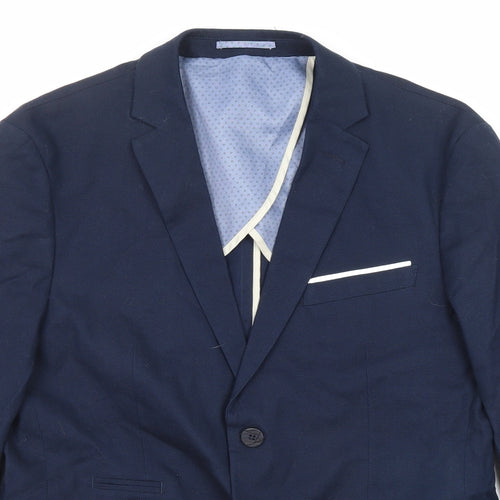 Sonny Bono Mens Blue Cotton Jacket Suit Jacket Size 50 Regular