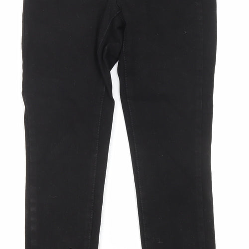 NEXT Womens Black Cotton Skinny Jeans Size 8 L27 in Regular Zip