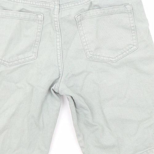 Marks and Spencer Boys Grey Cotton Bermuda Shorts Size 9-10 Years L8 in Regular Zip