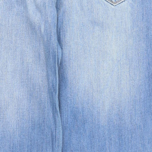 Gaffer Jeans Mens Blue Cotton Straight Jeans Size 44 in L32 in Regular Zip
