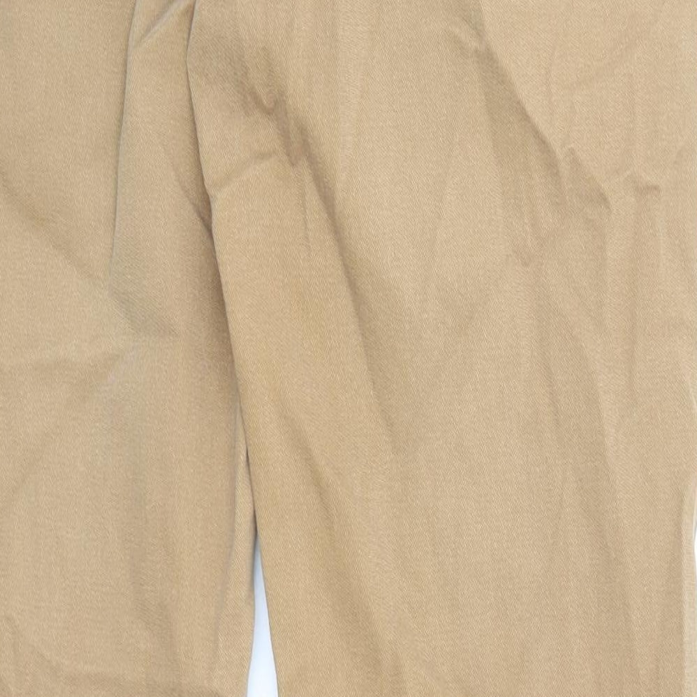 Red Herring Mens Beige Cotton Trousers Size 30 in L29 in Regular Zip