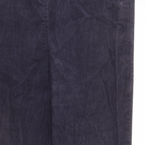 Marks and Spencer Womens Blue Cotton Trousers Size 14 L28 in Regular