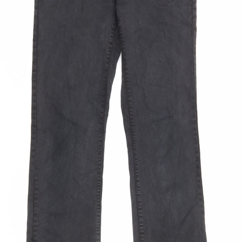 NEXT Womens Black Cotton Bootcut Jeans Size 8 L30 in Regular Zip