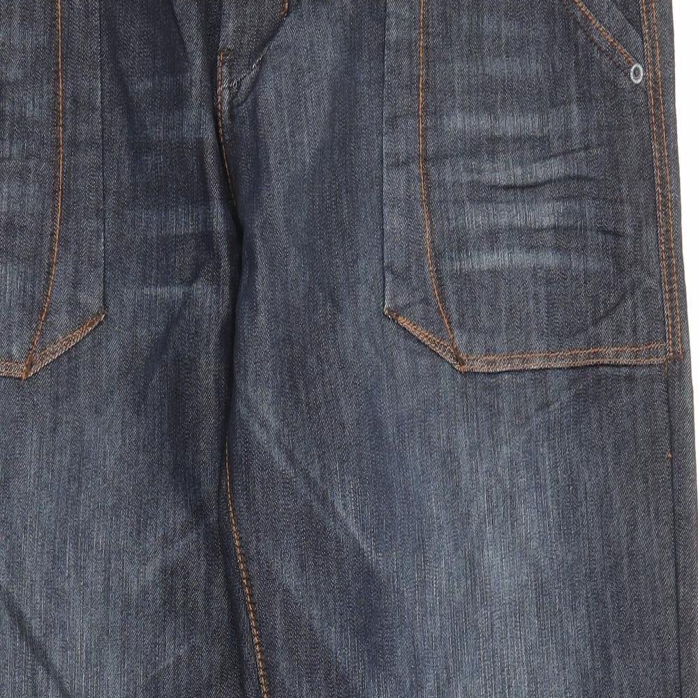 Crosshatch Mens Blue Cotton Straight Jeans Size 44 in L31 in Regular Zip