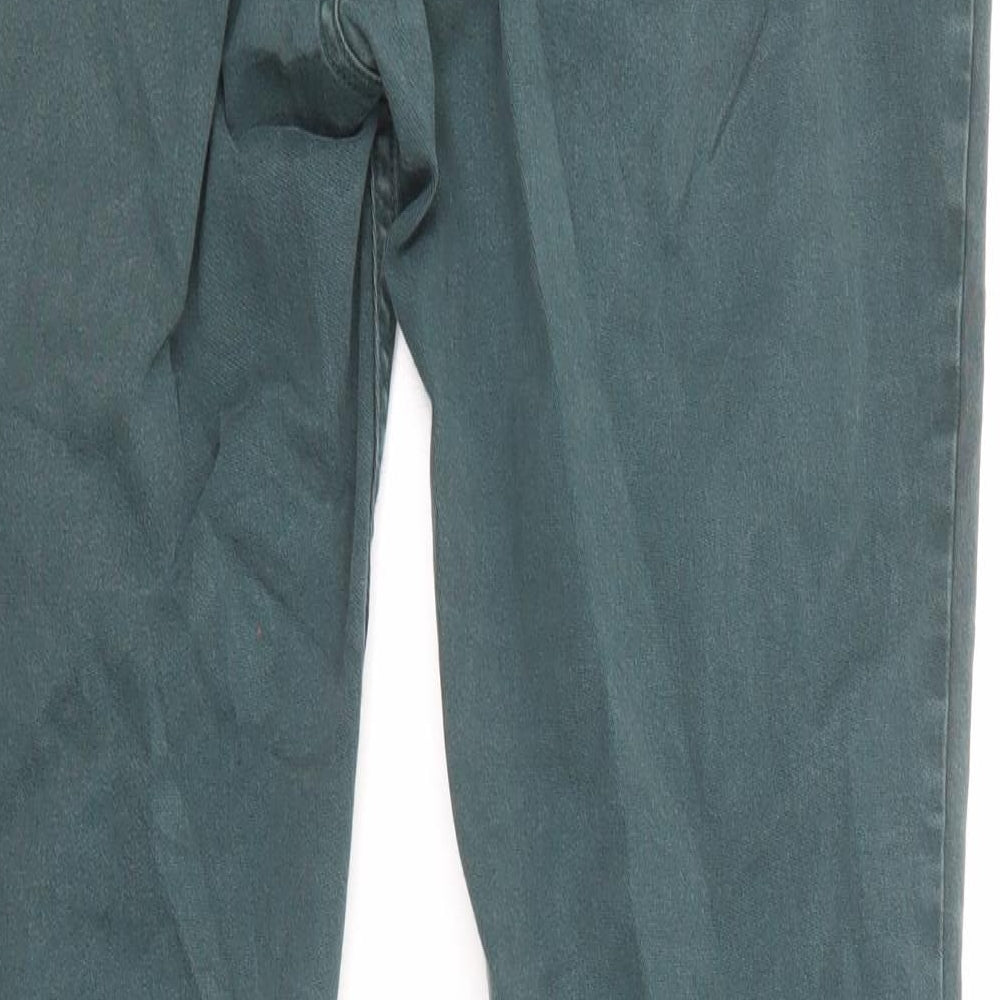 MANTARAY PRODUCTS Womens Green Cotton Skinny Jeans Size 14 L29 in Regular Zip