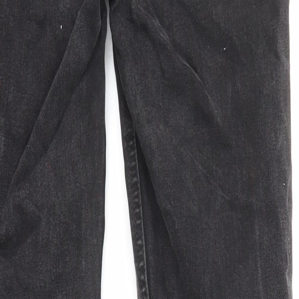 Marks and Spencer Womens Black Cotton Straight Jeans Size 8 L29 in Regular Zip