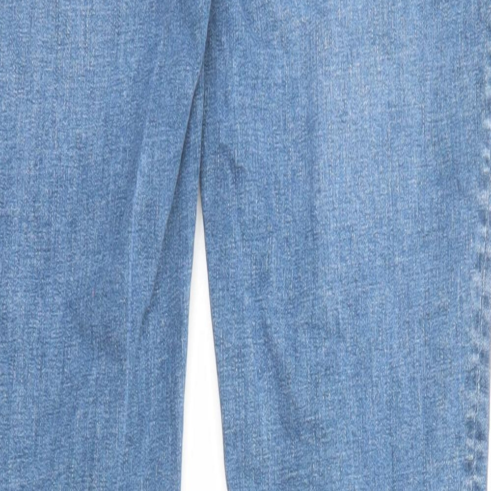 Topman Mens Blue Cotton Skinny Jeans Size 32 in L34 in Regular Zip