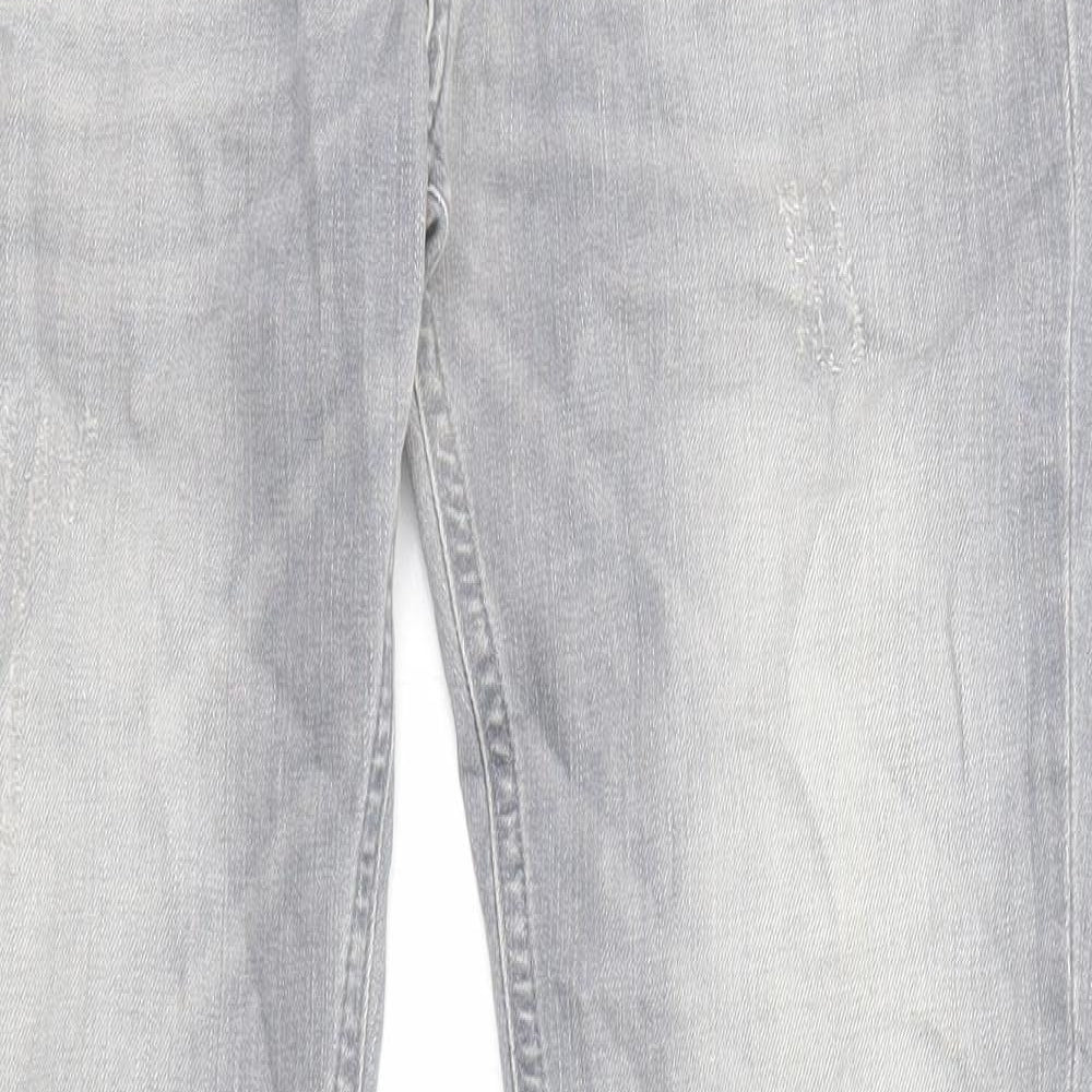 River Island Womens Grey Cotton Skinny Jeans Size 12 L30 in Regular Zip