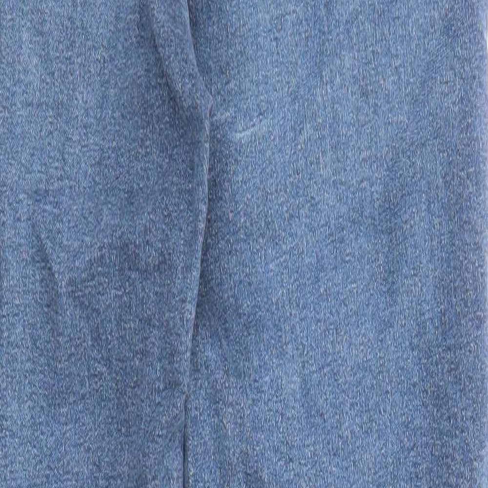 Topshop Womens Blue Cotton Straight Jeans Size 28 in L30 in Regular Zip