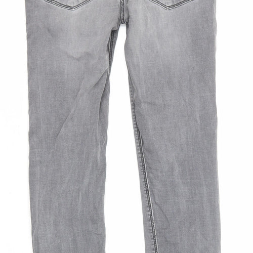 Pimkie Womens Grey Cotton Skinny Jeans Size 8 L26 in Regular Zip