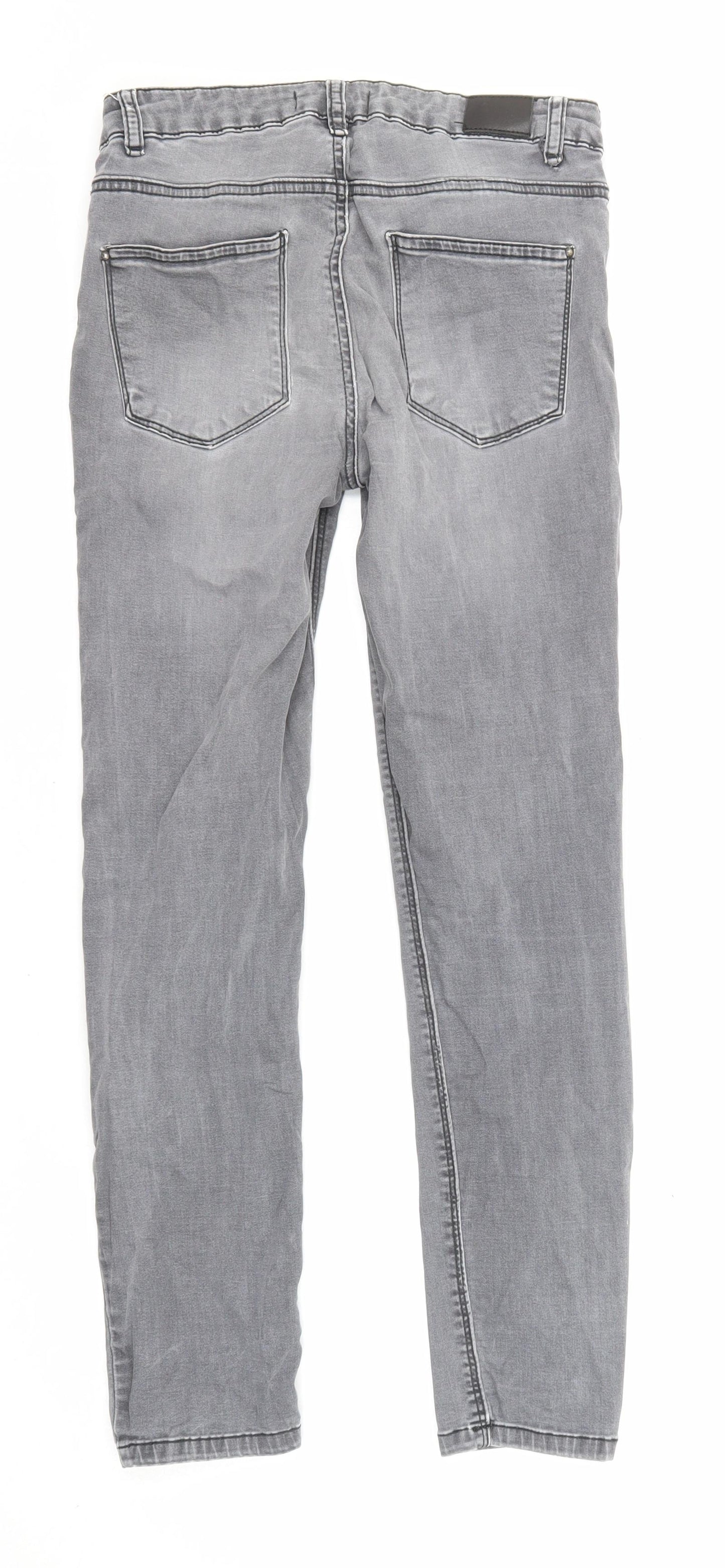Pimkie Womens Grey Cotton Skinny Jeans Size 8 L26 in Regular Zip