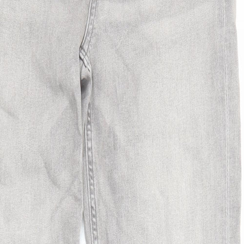 Marks and Spencer Womens Grey Cotton Straight Jeans Size 10 L29 in Regular Zip