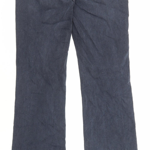 NEXT Womens Blue Cotton Bootcut Jeans Size 12 L32 in Regular Zip