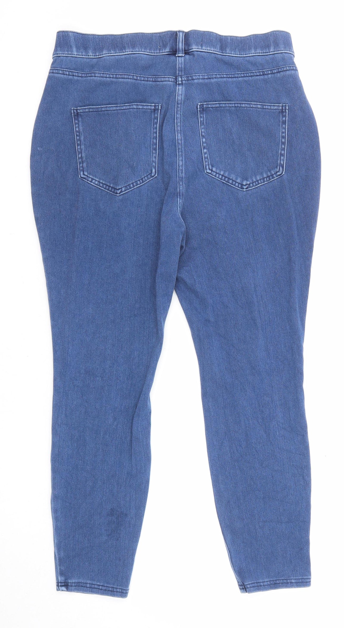 NEXT Womens Blue Cotton Jegging Jeans Size 14 L23 in Regular Zip