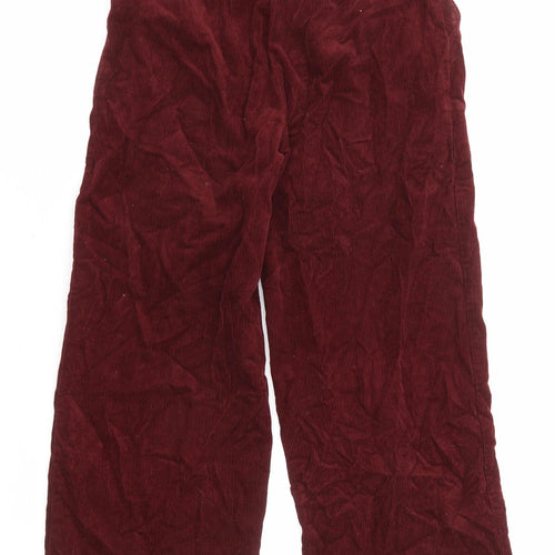 New Look Womens Red Cotton Trousers Size 6 L23 in Regular Zip