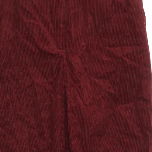 New Look Womens Red Cotton Trousers Size 6 L23 in Regular Zip