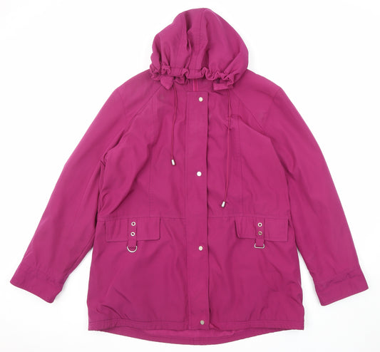 Roman Womens Purple Rain Coat Coat Size L Zip