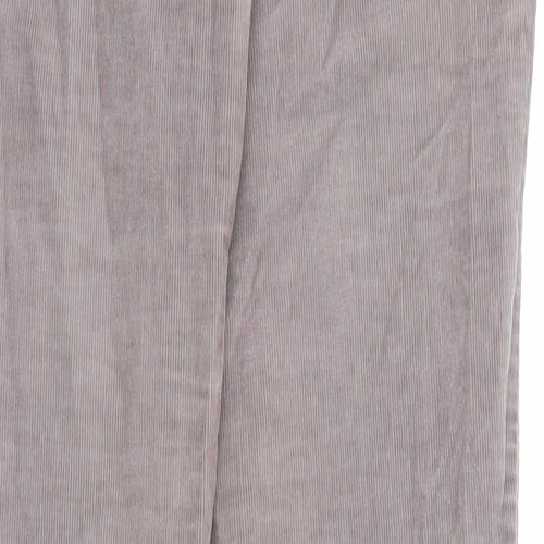 Boden Womens Grey Cotton Trousers Size 10 L28 in Regular Zip