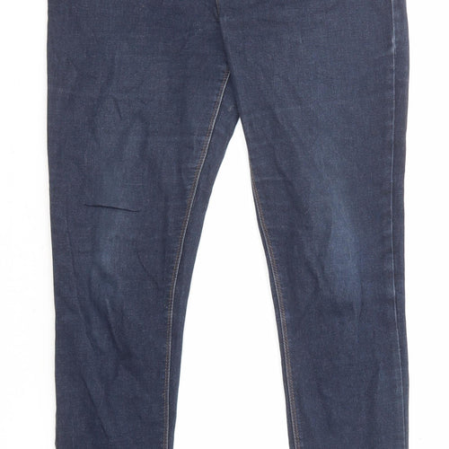 New Look Womens Blue Cotton Skinny Jeans Size 14 L29 in Regular Zip - Super skinny