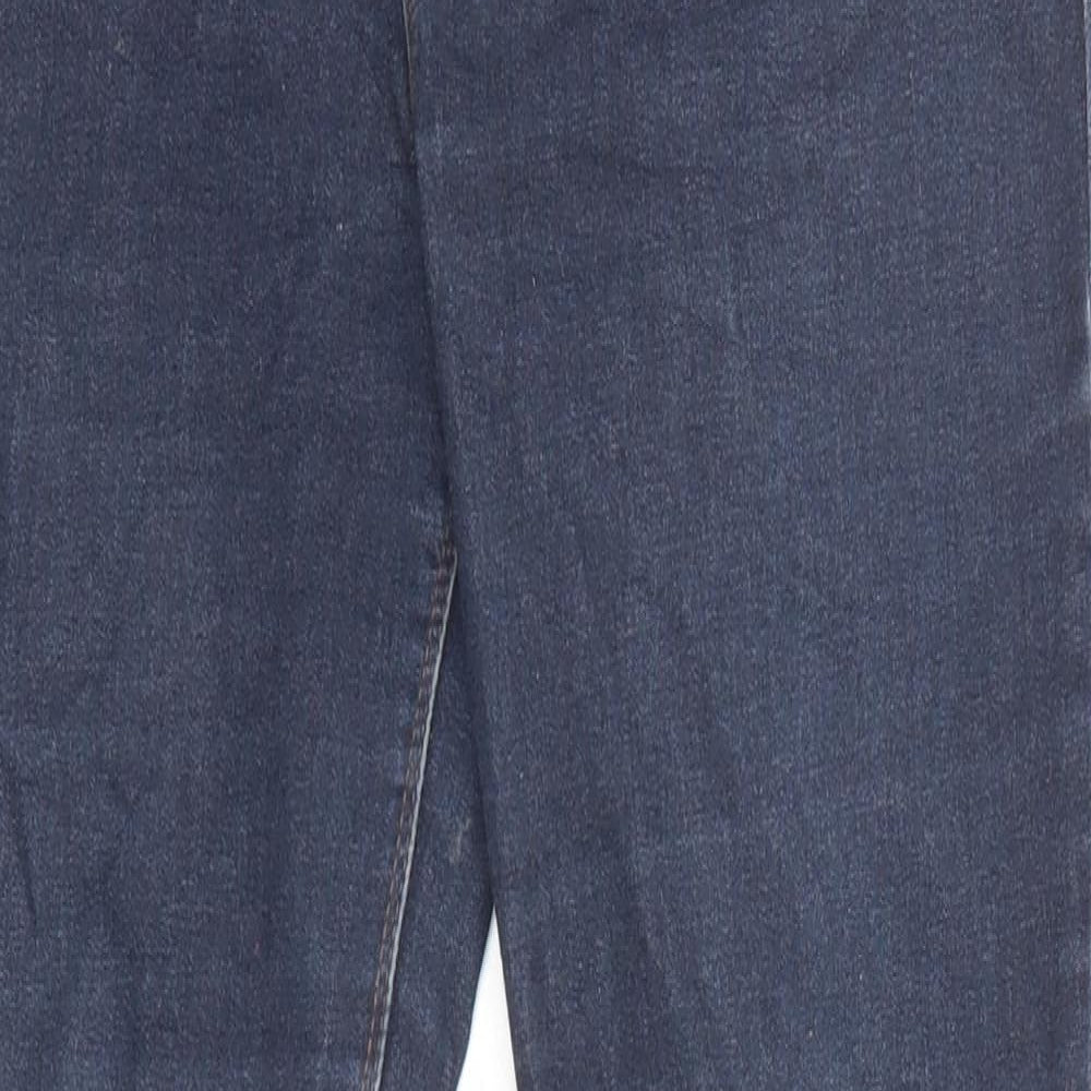 New Look Womens Blue Cotton Skinny Jeans Size 14 L29 in Regular Zip - Super skinny