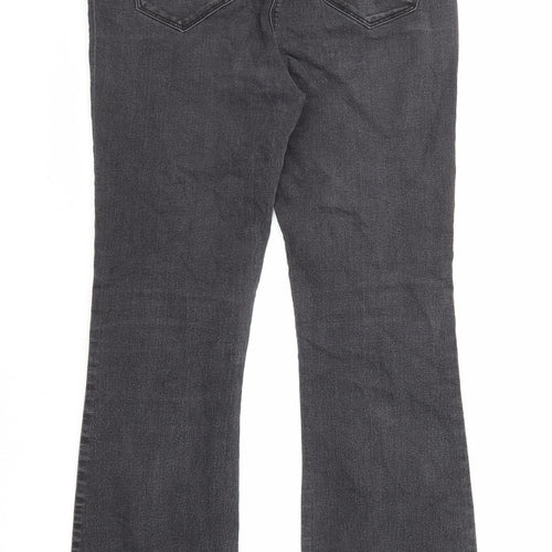 Studio Womens Black Cotton Bootcut Jeans Size 10 L27 in Regular Zip