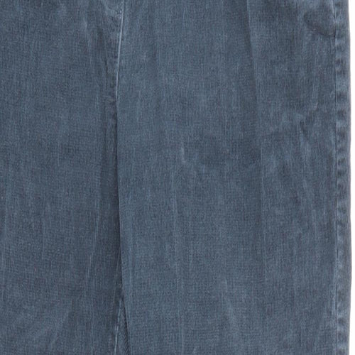 White Stuff Womens Blue Cotton Trousers Size 14 L27 in Regular Zip