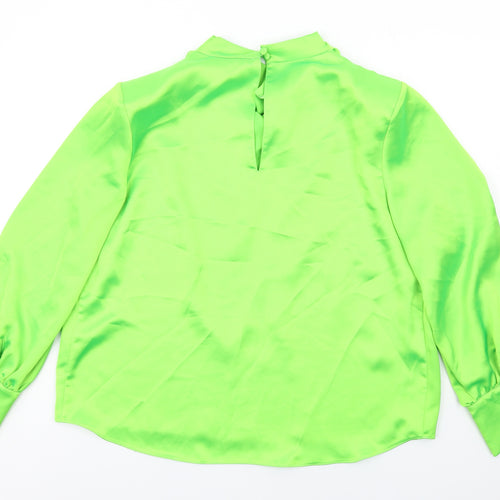 River Island Womens Green Polyester Basic Blouse Size 18 Mock Neck