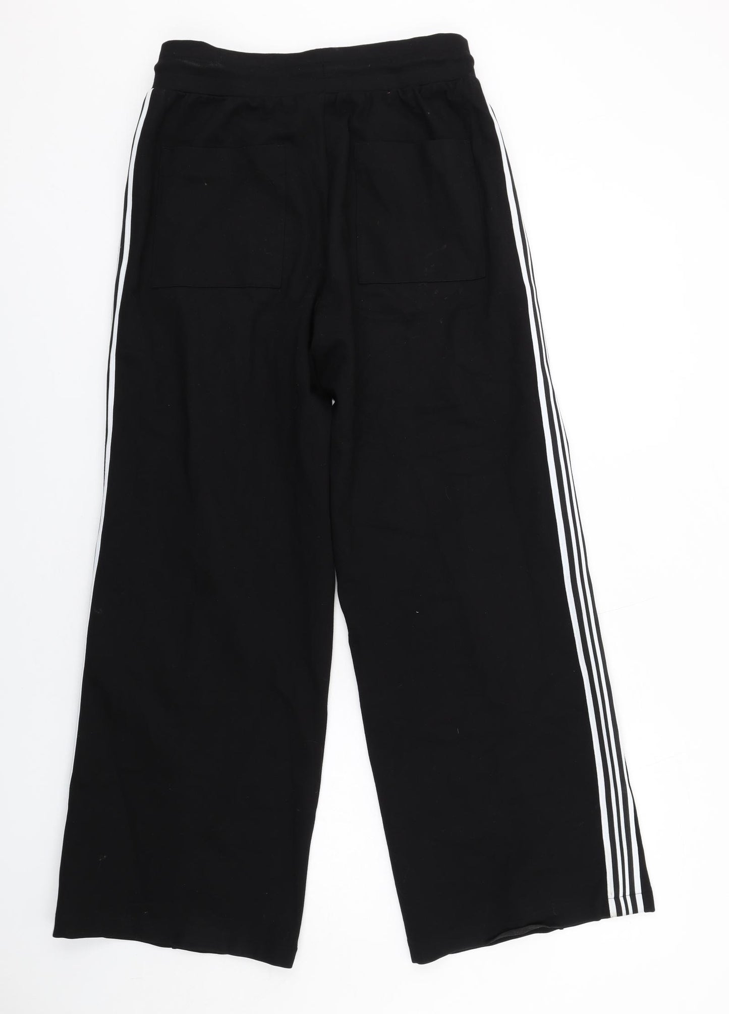 Marks and Spencer Womens Black Viscose Jogger Trousers Size 12 L31 in Regular Drawstring