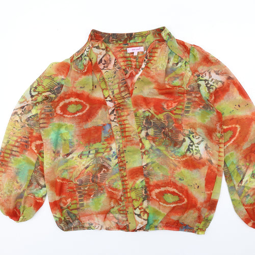 Per Una Womens Multicoloured Geometric Polyester Basic Blouse Size 18 Collared