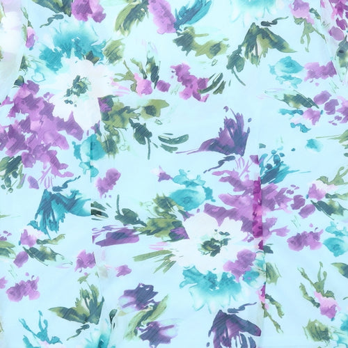 Bonmarché Womens Multicoloured Floral Polyester Basic Blouse Size 14 Square Neck