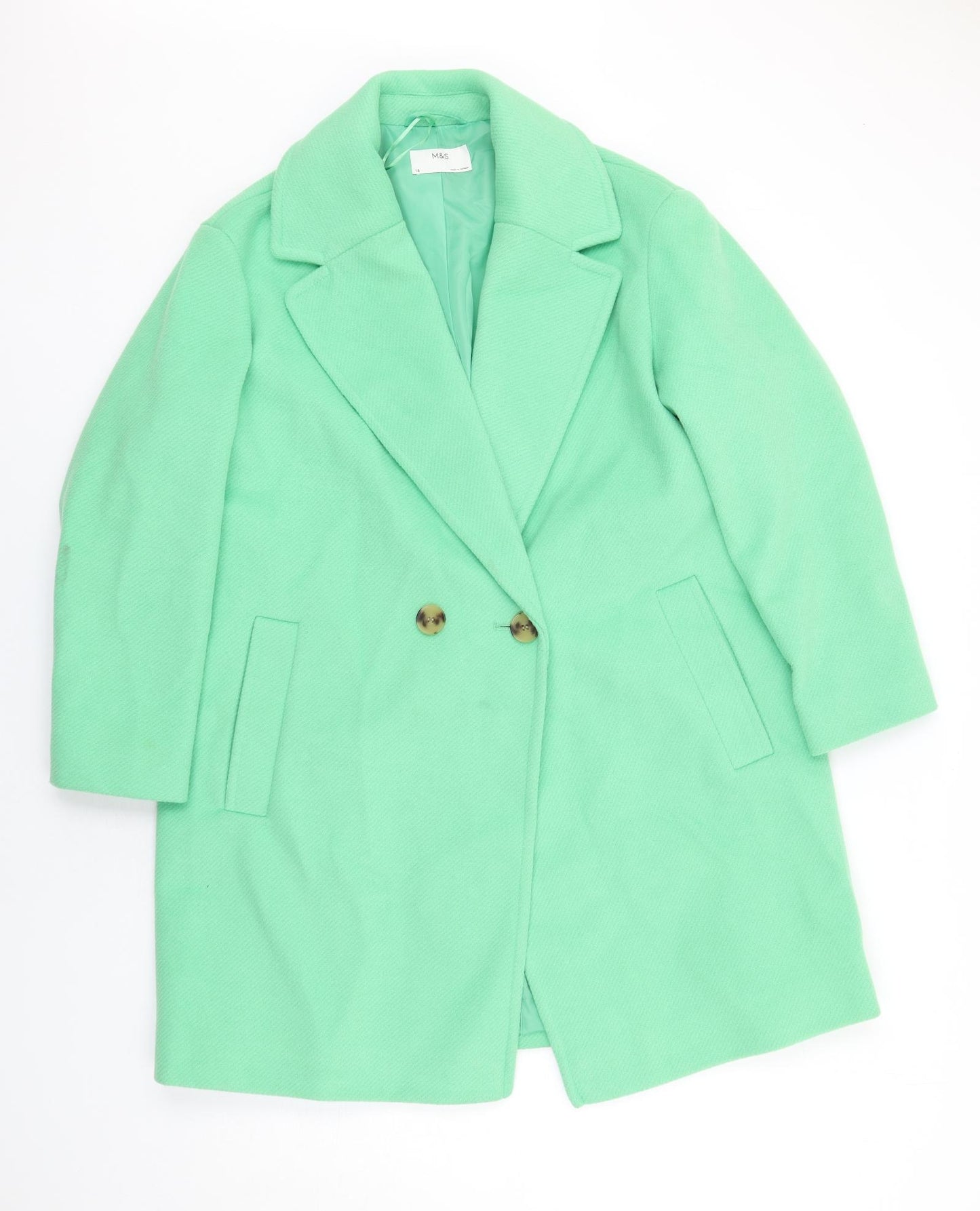 Marks and Spencer Womens Green Jacket Blazer Size 14 Button