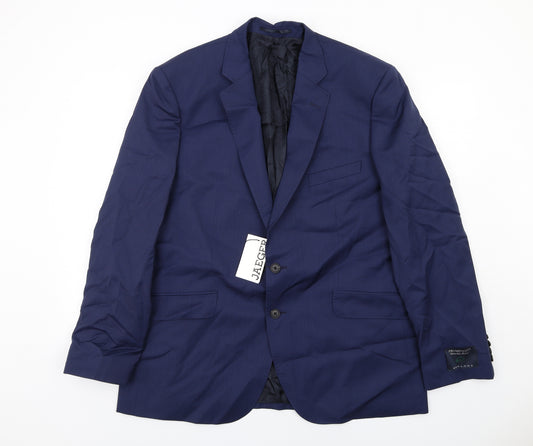 Jaeger Mens Blue Wool Jacket Suit Jacket Size 46 Regular