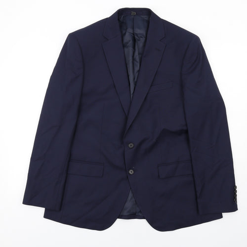 Marks and Spencer Mens Blue Polyester Jacket Suit Jacket Size 44 Regular