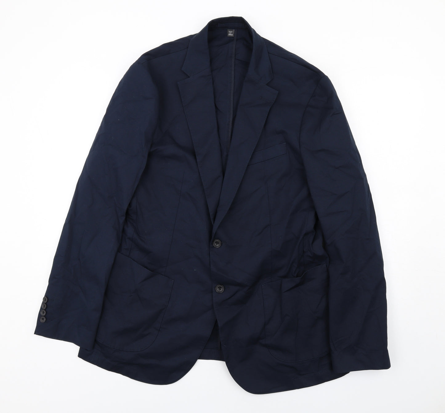 Marks and Spencer Mens Blue Cotton Jacket Suit Jacket Size 42 Regular