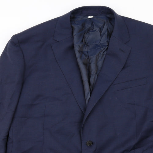 Marks and Spencer Mens Blue Wool Jacket Suit Jacket Size 46 Regular