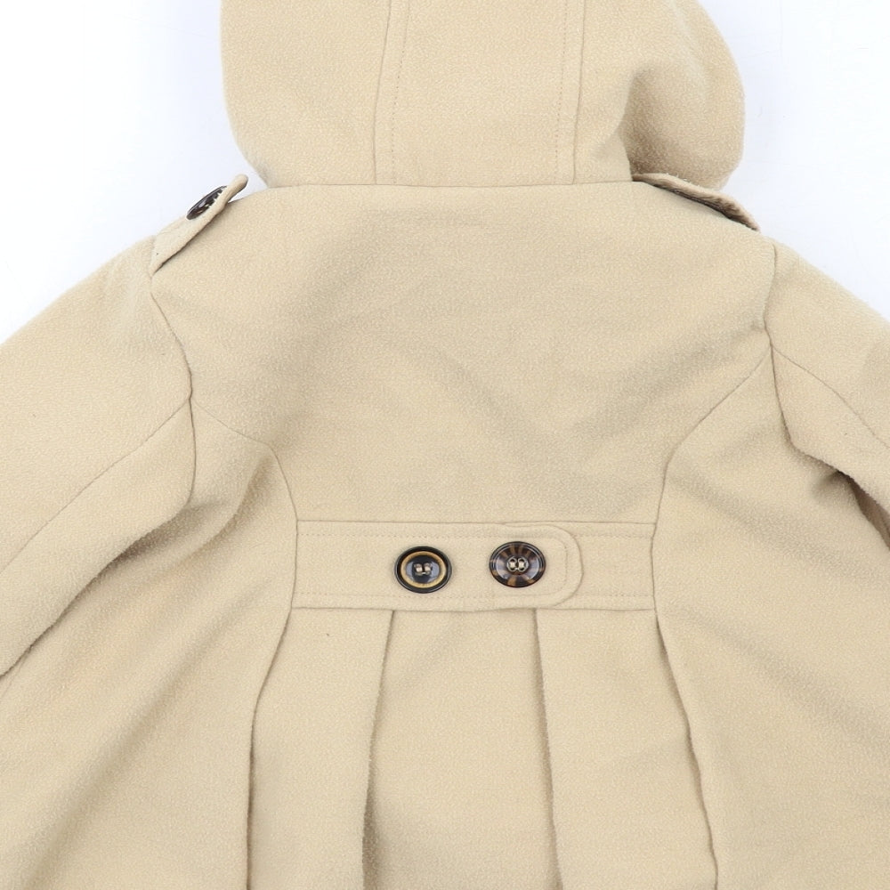 NEXT Girls Beige Overcoat Coat Size 2-3 Years Button