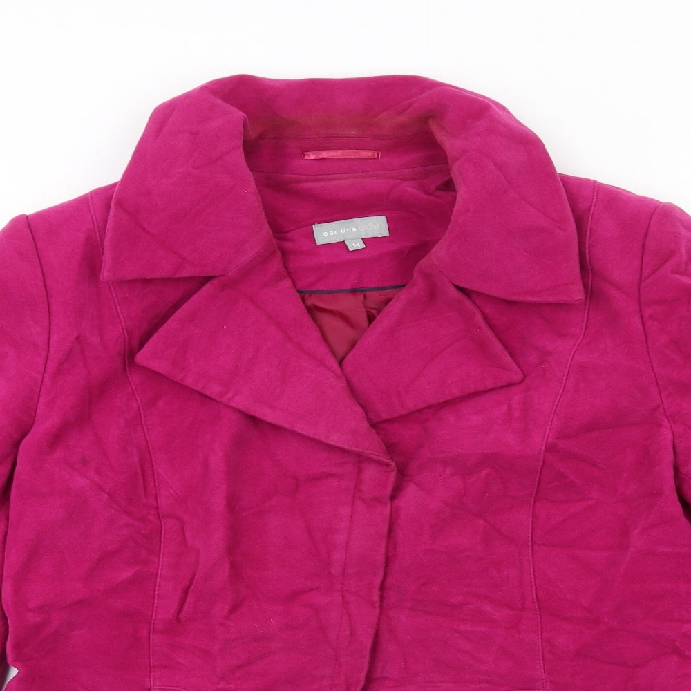 Per Una Womens Pink Jacket Size 14 Zip