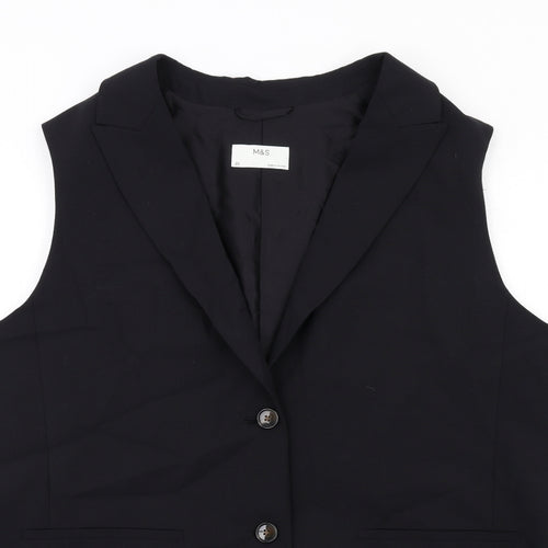Marks and Spencer Womens Black Jacket Waistcoat Size 20 Button
