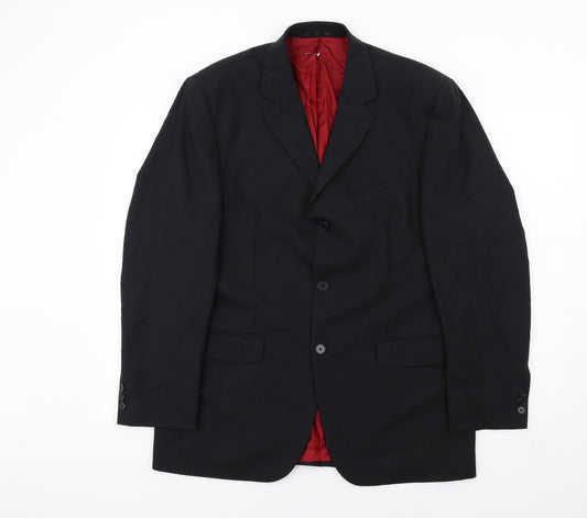 Burton Mens Black Wool Jacket Suit Jacket Size 40 Regular