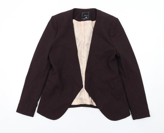 NEXT Womens Brown Geometric Jacket Blazer Size 10