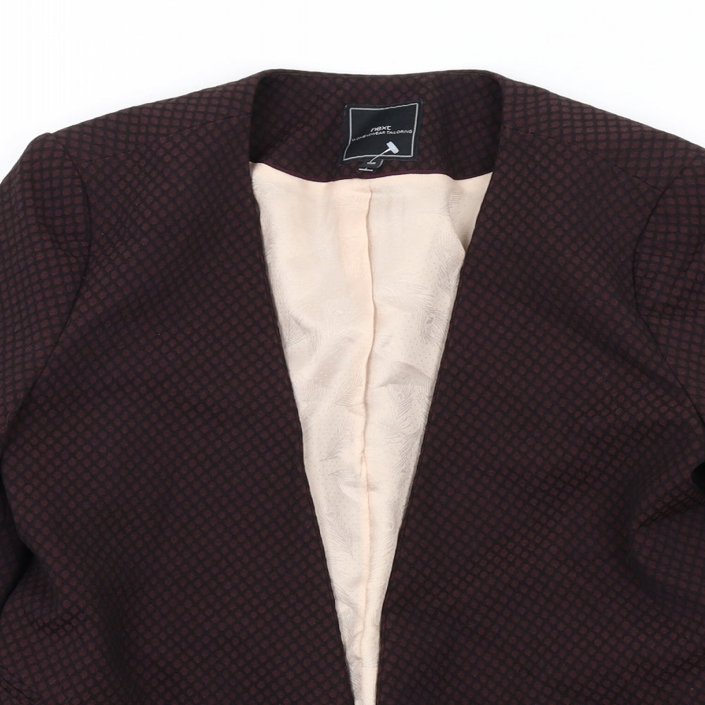 NEXT Womens Brown Geometric Jacket Blazer Size 10