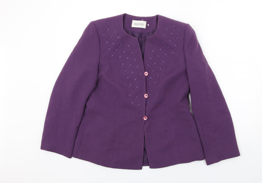 Eastex Womens Purple Jacket Blazer Size 10 Button