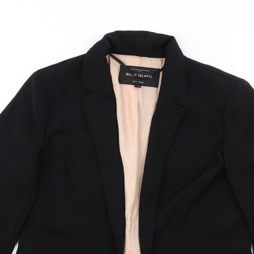 River Island Womens Black Polyester Jacket Blazer Size 8
