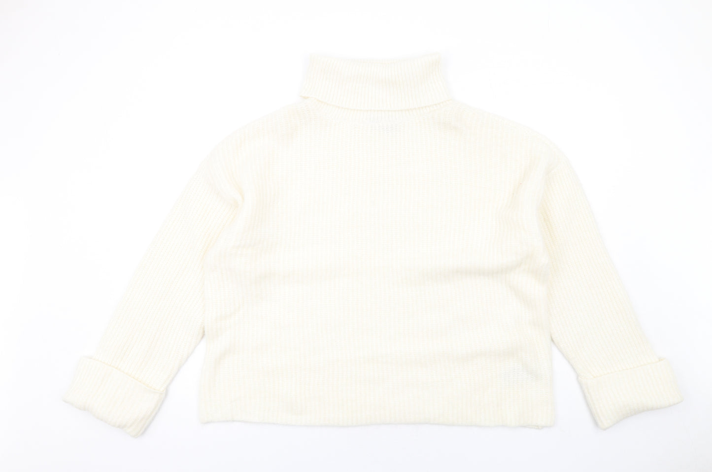 Marks and Spencer Womens Ivory Roll Neck Polyamide Pullover Jumper Size L